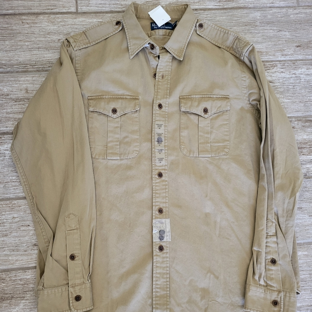 Vintage Polo Ralph Lauren Sportsman Fishing License Button Up